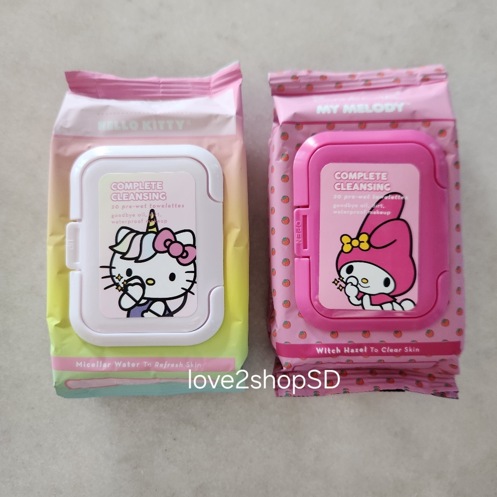 The Creme Shop x Hello Kitty & My Melody Cleansing Towelettes | Face Wipes NIB